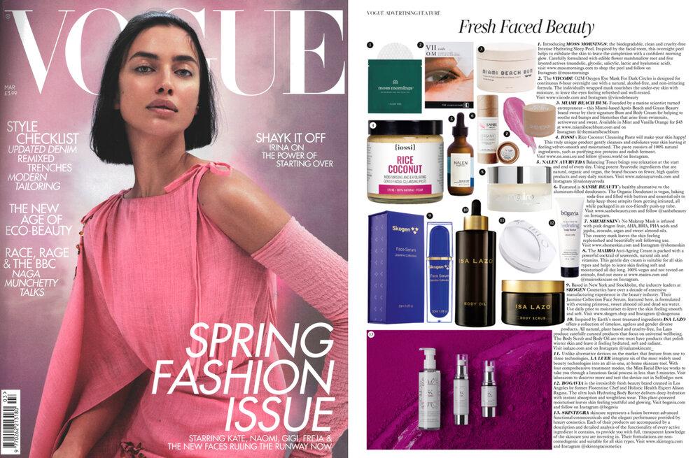 Organic Everyday Skincare by Sanbe Beauty - Vogue 2020 - Sanbe Beauty, LLC