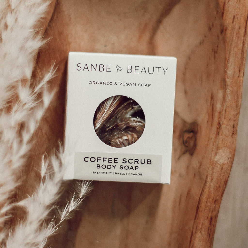 Organic Coffee Scrub Olive Oil Soap - Sanbe Beauty, LLC