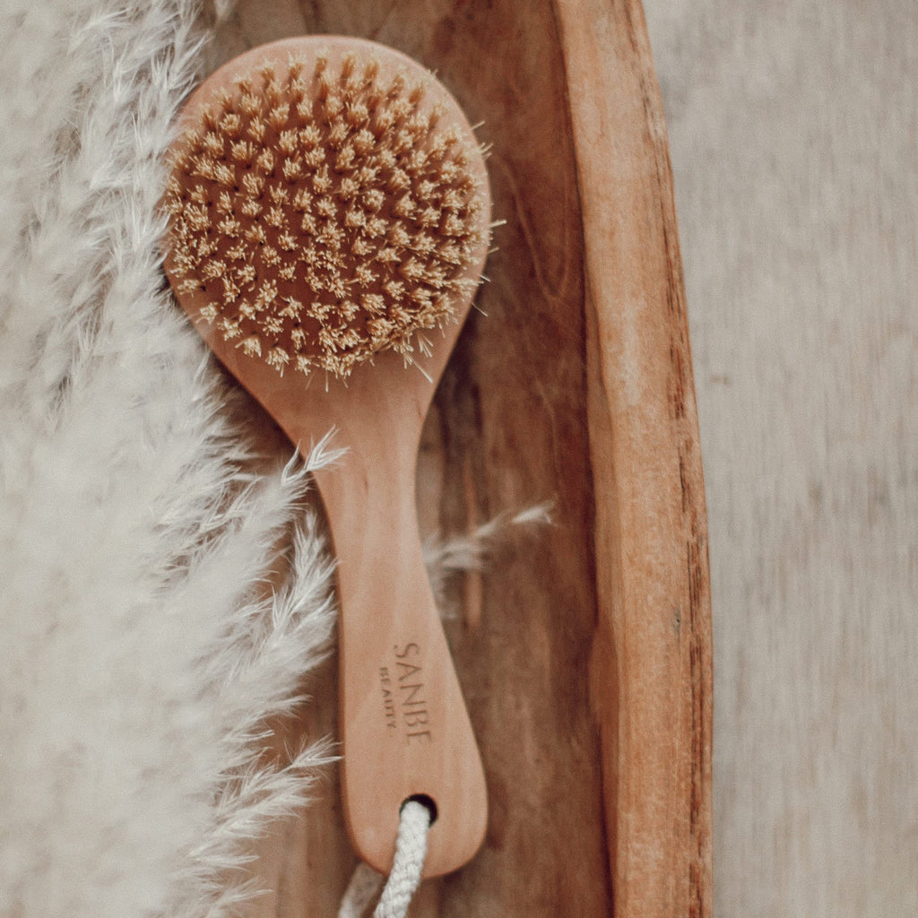 Sisal Dry Body Brush [Handle, Vegan] - Sanbe Beauty, LLC