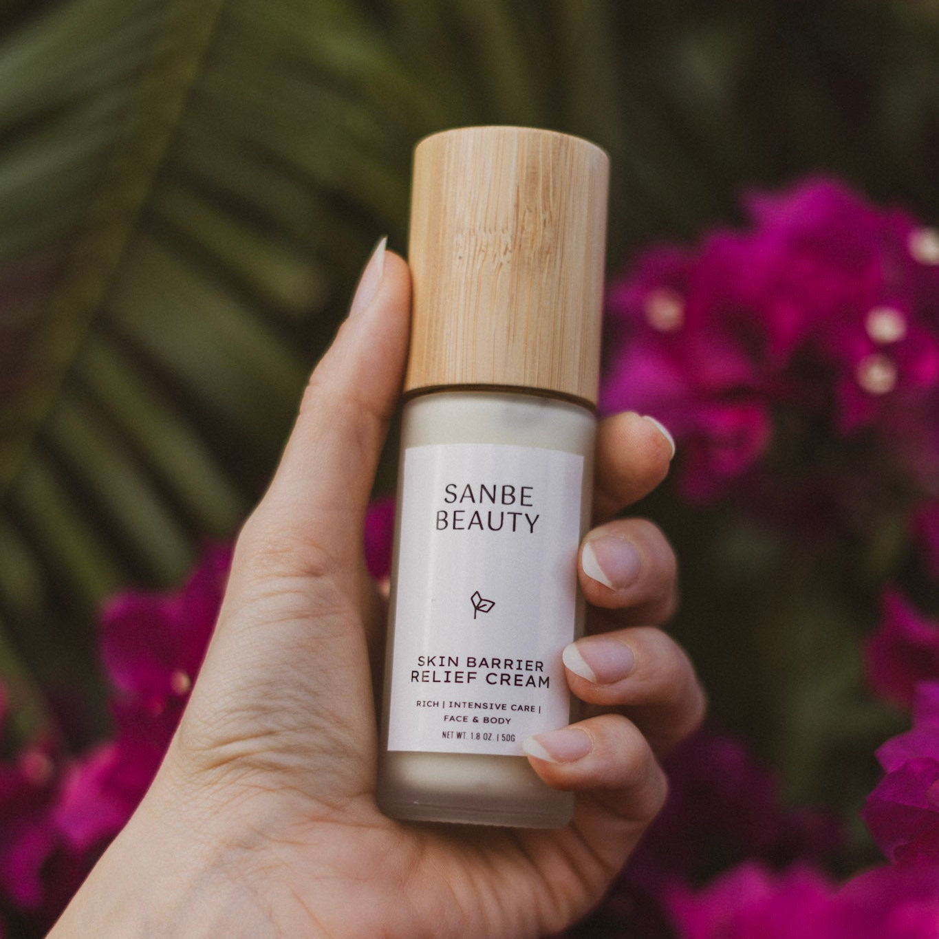 Skin Barrier Relief Cream held in a hand