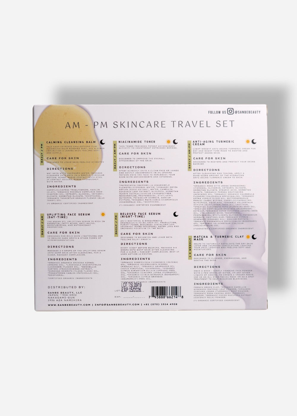 Travel / Sample Organic & Vegan Skincare Set Sanbe Beauty