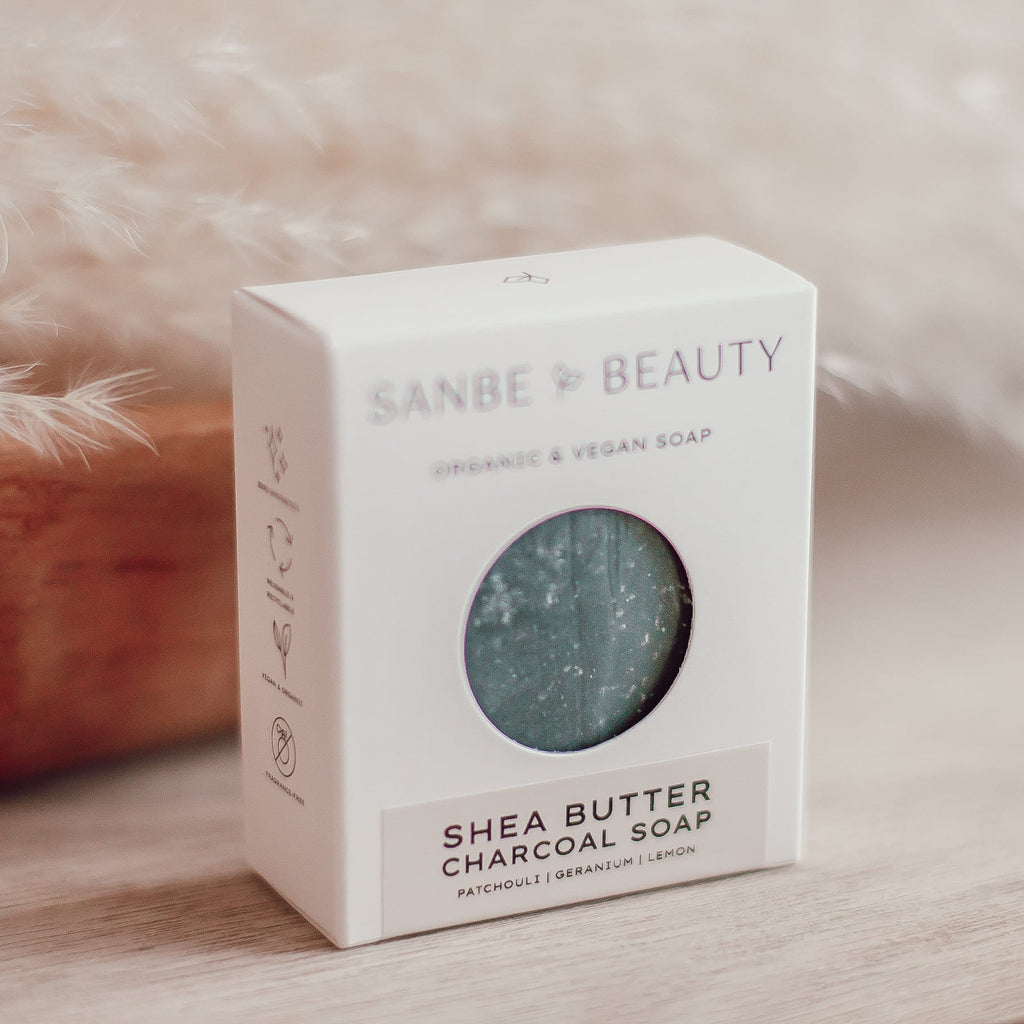 Organic Shea Butter and Charcoal Soap - Sanbe Beauty, LLC
